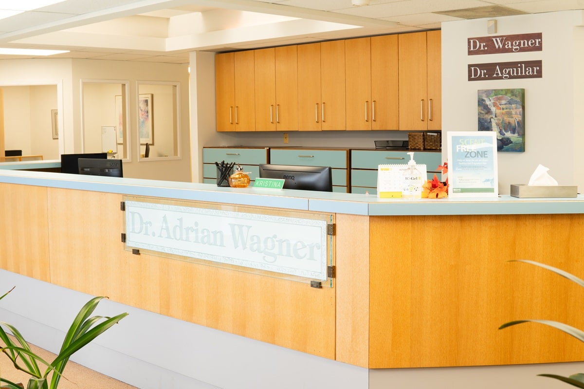 Modern dental reception desk